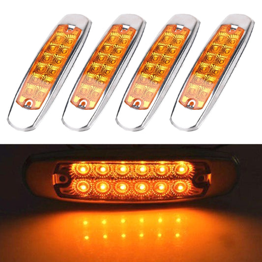 4 PCS MK-338 DC12-24V Truck 12LEDs Side Clearance Maker Light (Yellow Light) - Clearance Lights by buy2fix | Online Shopping UK | buy2fix