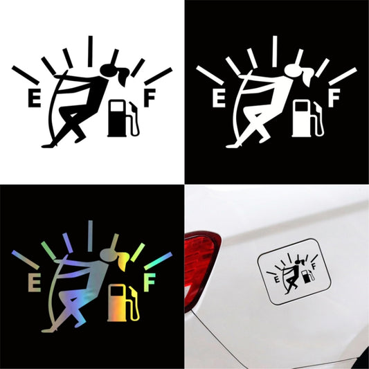 Female Pull Fuel Tank Pointer To Full Hellaflush Reflective Vinyl Car Sticker (Black) - Decorative Sticker by buy2fix | Online Shopping UK | buy2fix