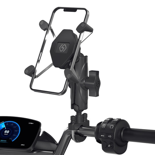 ZH-1558A1 Motorcycle Handlebar X-shape Aluminum Alloy Phone Holder - Holder by buy2fix | Online Shopping UK | buy2fix