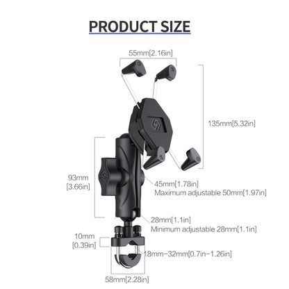 ZH-1558A1 Motorcycle Handlebar X-shape Aluminum Alloy Phone Holder - Holder by buy2fix | Online Shopping UK | buy2fix