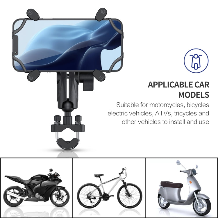 ZH-1558A1 Motorcycle Handlebar X-shape Aluminum Alloy Phone Holder - Holder by buy2fix | Online Shopping UK | buy2fix
