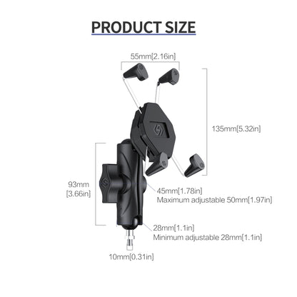 ZH-1558D1 Motorcycle M10 Ball Joint X-shape Aluminum Alloy Phone Holder - Holder by buy2fix | Online Shopping UK | buy2fix