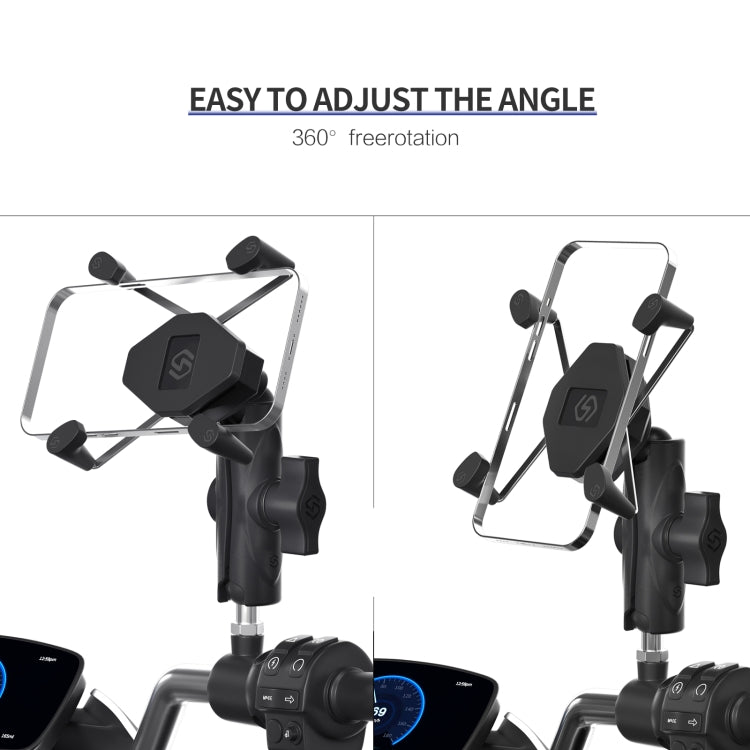 ZH-1558D1 Motorcycle M10 Ball Joint X-shape Aluminum Alloy Phone Holder - Holder by buy2fix | Online Shopping UK | buy2fix