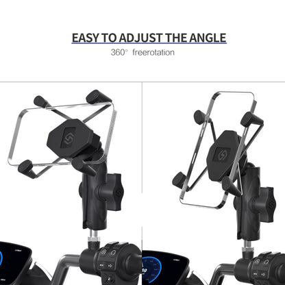ZH-1558D1 Motorcycle M10 Ball Joint X-shape Aluminum Alloy Phone Holder - Holder by buy2fix | Online Shopping UK | buy2fix