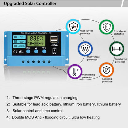 10A Solar Charge Controller 12V / 24V Lithium Lead-Acid Battery Charge Discharge PV Controller - Voltage Stabilizer by buy2fix | Online Shopping UK | buy2fix