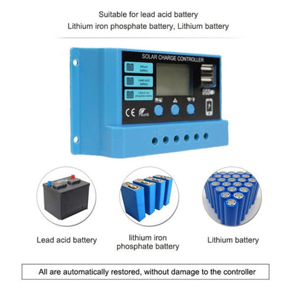 20A Solar Charge Controller 12V / 24V Lithium Lead-Acid Battery Charge Discharge PV Controller - Voltage Stabilizer by buy2fix | Online Shopping UK | buy2fix