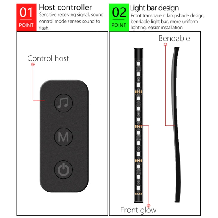 Y12 Cigarette Lighter Car Colorful RGB Foot LED Atmosphere Light - Atmosphere lights by buy2fix | Online Shopping UK | buy2fix