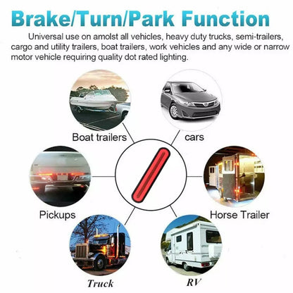 2 PCS Heavy-duty Truck Trailer 100LED Light Guide Two-color Brake Light - Brake Lights by buy2fix | Online Shopping UK | buy2fix