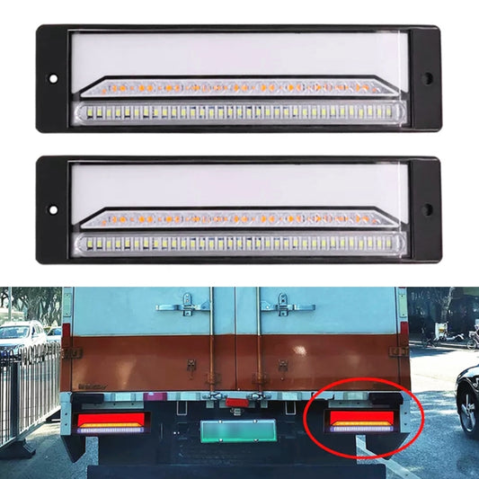 2 PCS Heavy-duty Truck Trailer 147LED Light Guide Three-color Brake Light (Transparent) - Brake Lights by buy2fix | Online Shopping UK | buy2fix