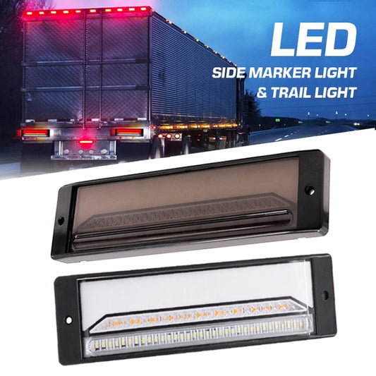 2 PCS Heavy-duty Truck Trailer 147LED Light Guide Three-color Brake Light (Transparent) - Brake Lights by buy2fix | Online Shopping UK | buy2fix