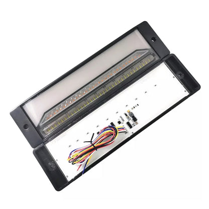 2 PCS Heavy-duty Truck Trailer 147LED Light Guide Three-color Brake Light (Transparent Black) - Brake Lights by buy2fix | Online Shopping UK | buy2fix