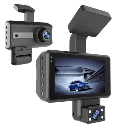 Front and Inner Dual Camera HD Infrared Night Vision Car Dash Cam Driving Recorder by buy2fix