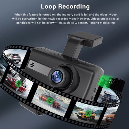 Front and Inner Dual Camera HD Infrared Night Vision Car Dash Cam Driving Recorder by buy2fix