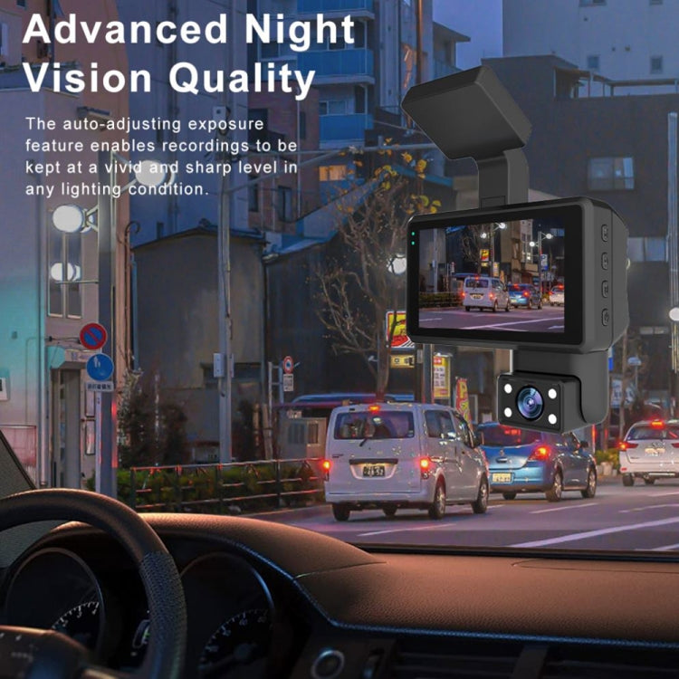 Front and Inner Dual Camera HD Infrared Night Vision Car Dash Cam Driving Recorder by buy2fix