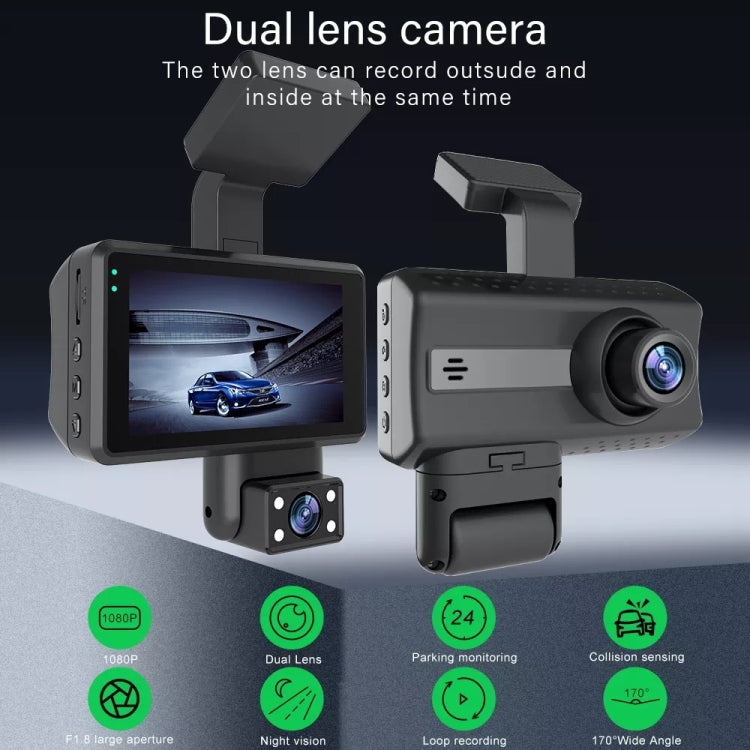 Front and Rear Dual Camera HD InfraredNight Vision Car Dash Cam Driving Recorder by buy2fix