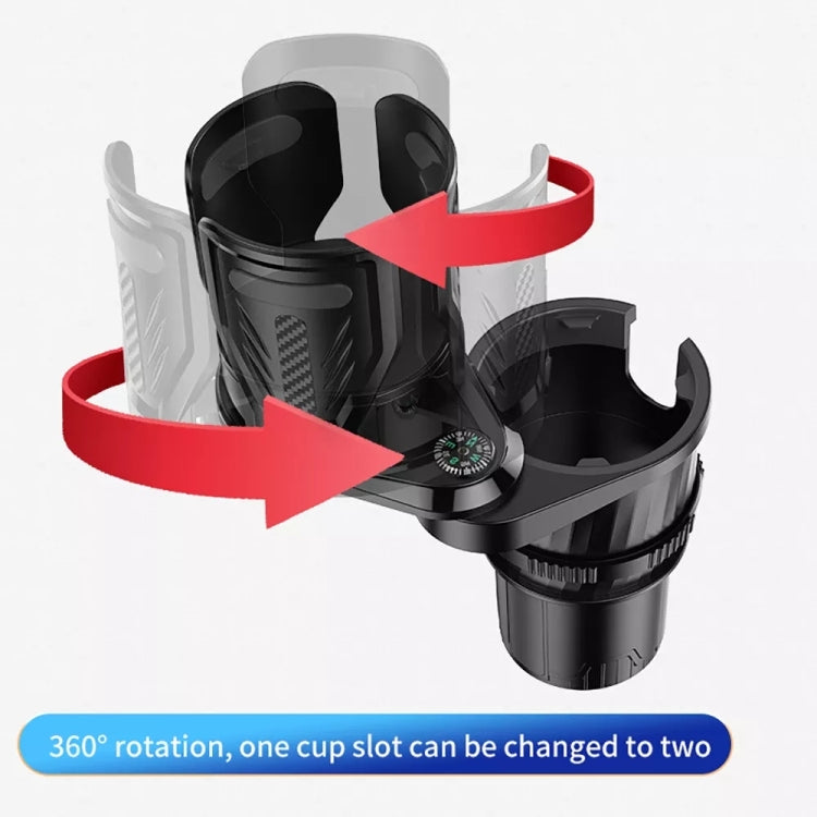 Car Multifunctional Retractable Rotating Water Cup Holder with Compass - Car Drink Holders by buy2fix | Online Shopping UK | buy2fix