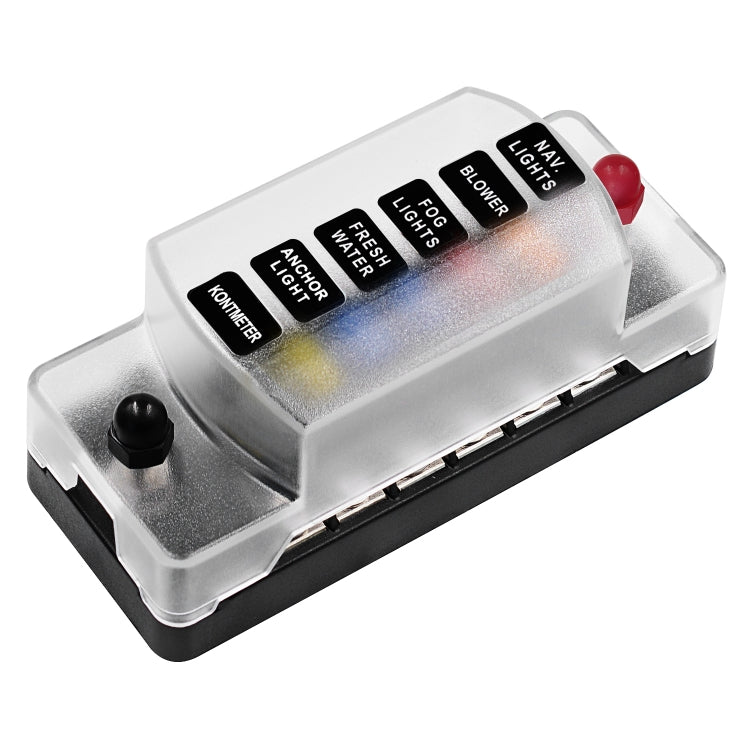 ZH-978A1 FB1901 1 In 6 Out 6 Ways Independent Positive Negative Fuse Box with 12 Fuses for Auto Car Truck Boat - Fuse by buy2fix | Online Shopping UK | buy2fix