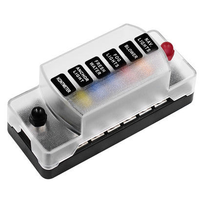 ZH-978A1 FB1901 1 In 6 Out 6 Ways Independent Positive Negative Fuse Box with 12 Fuses for Auto Car Truck Boat - Fuse by buy2fix | Online Shopping UK | buy2fix