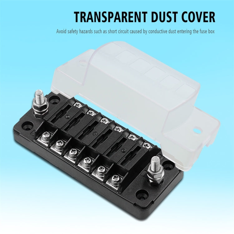 ZH-978A1 FB1901 1 In 6 Out 6 Ways Independent Positive Negative Fuse Box with 12 Fuses for Auto Car Truck Boat - Fuse by buy2fix | Online Shopping UK | buy2fix