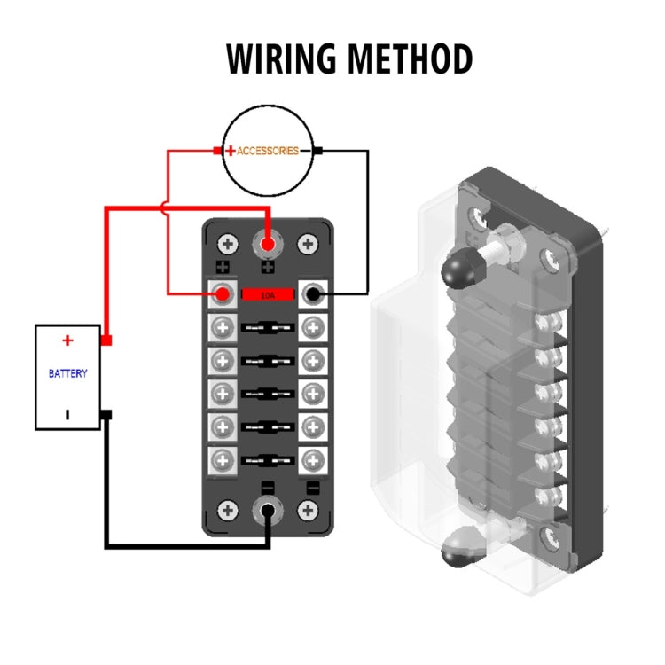 ZH-978A1 FB1901 1 In 6 Out 6 Ways Independent Positive Negative Fuse Box with 12 Fuses for Auto Car Truck Boat - Fuse by buy2fix | Online Shopping UK | buy2fix