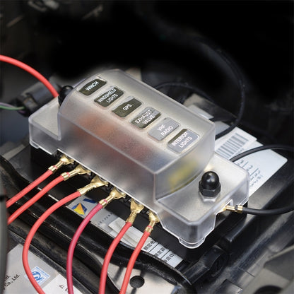 ZH-978A1 FB1901 1 In 6 Out 6 Ways Independent Positive Negative Fuse Box with 12 Fuses for Auto Car Truck Boat - Fuse by buy2fix | Online Shopping UK | buy2fix