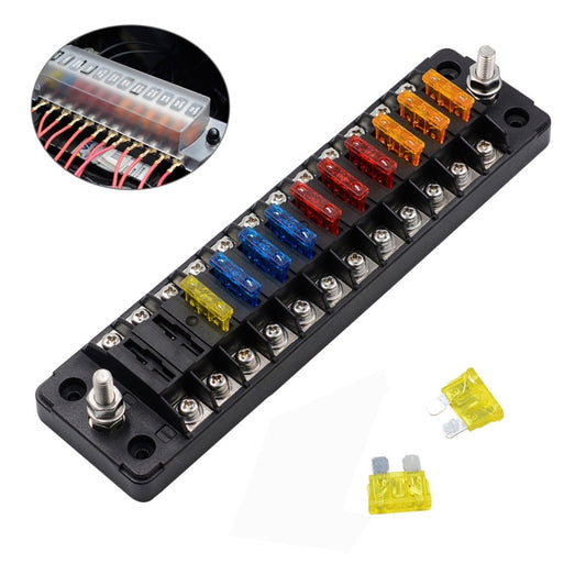 ZH-978A2 FB1902 1 In 12 Out 12 Ways Independent Positive Negative Fuse Box with 24 Fuses for Auto Car Truck Boat - Fuse by buy2fix | Online Shopping UK | buy2fix
