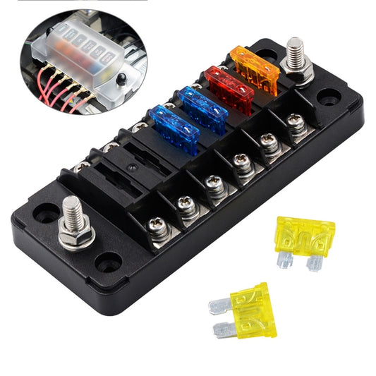 ZH-979A1 FB1903 1 In 1 Out 6 Ways No Distinction Positive Negative Fuse Box with 12 Fuses for Auto Car Truck Boat - Fuse by buy2fix | Online Shopping UK | buy2fix