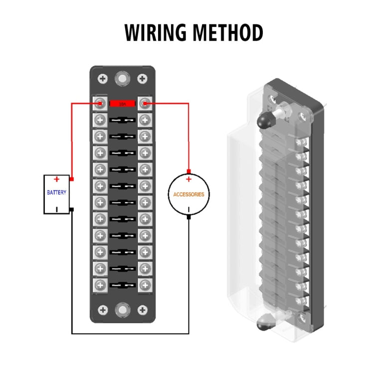 ZH-979A2 FB1904 1 In 1 Out 12 Ways Positive Negative Fuse Box with 24 Fuses for Auto Car Truck Boat - Fuse by buy2fix | Online Shopping UK | buy2fix