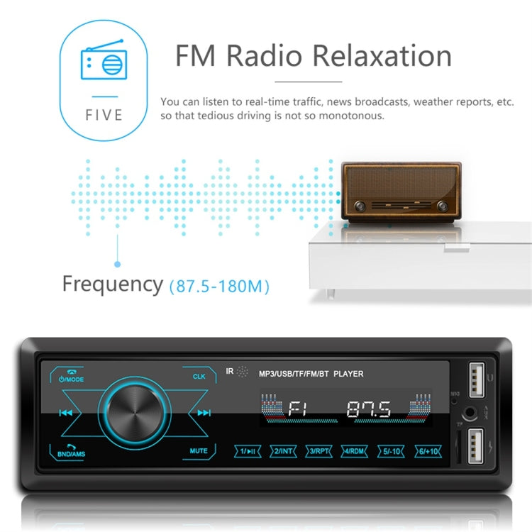 M10 12V Car Radio Receiver MP3 Player, Support Bluetooth Hand-free Calling / FM / USB / SD Card by buy2fix