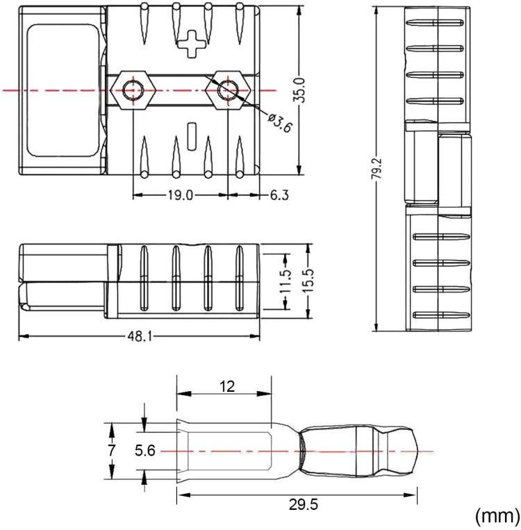 CP-0242-01 50A 600V AC/DC Towing Winch Quick Connect Systems Wire Harness Plug - Terminal connectors by buy2fix | Online Shopping UK | buy2fix