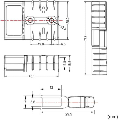 CP-0242-01 50A 600V AC/DC Towing Winch Quick Connect Systems Wire Harness Plug - Terminal connectors by buy2fix | Online Shopping UK | buy2fix