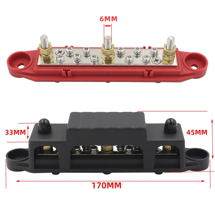 1 Pair 48V 150A M6 Power Distribution Terminal Block Battery Bus Bar Set with Terminal Block - Fuse by buy2fix | Online Shopping UK | buy2fix