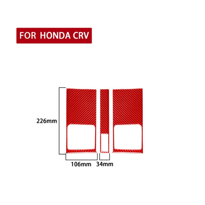 3 PCS Set for Honda CRV 2007-2011 Carbon Fiber Car Central Control Air Outlet Panel Decorative Sticker,Left and Right Drive Universal (Red) - Car Interior Mouldings by buy2fix | Online Shopping UK | buy2fix