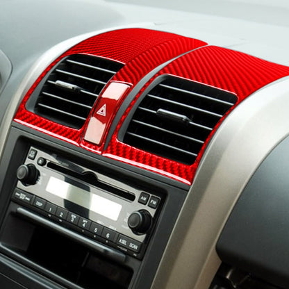 3 PCS Set for Honda CRV 2007-2011 Carbon Fiber Car Central Control Air Outlet Panel Decorative Sticker,Left and Right Drive Universal (Red) - Car Interior Mouldings by buy2fix | Online Shopping UK | buy2fix