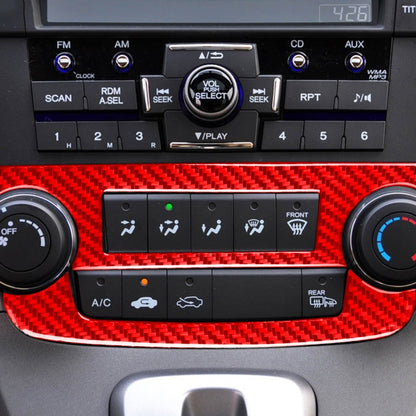 2 PCS Set for Honda CRV 2007-2011 Carbon Fiber Car Central Control CD Volume Switch Frame Decorative Sticker,Left and Right Drive Universal (Red) - Car Interior Mouldings by buy2fix | Online Shopping UK | buy2fix