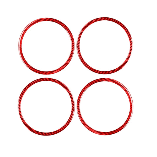 4 PCS Set for Honda CRV 2007-2011 Carbon Fiber Car Door Horn Ring Decorative Sticker,Left and Right Drive Universal (Red) - Car Interior Mouldings by buy2fix | Online Shopping UK | buy2fix