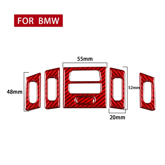 5 PCS Set for BMW 3 Series E90 High Matching Carbon Fiber Car Air Outlet Decorative Sticker,Left and Right Drive Universal(Red) - Car Interior Mouldings by buy2fix | Online Shopping UK | buy2fix