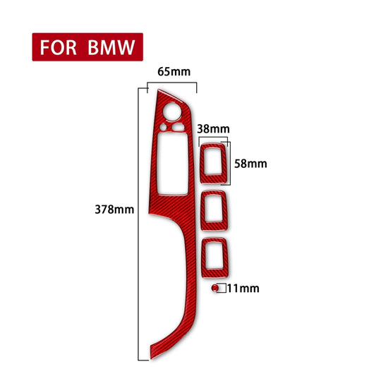 5 PCS Set for BMW 3 Series E90 Carbon Fiber Car Left Driving Lifting Panel Decorative Sticker with Folding, Diameter: 37.8cm(Red) - In Car by buy2fix | Online Shopping UK | buy2fix