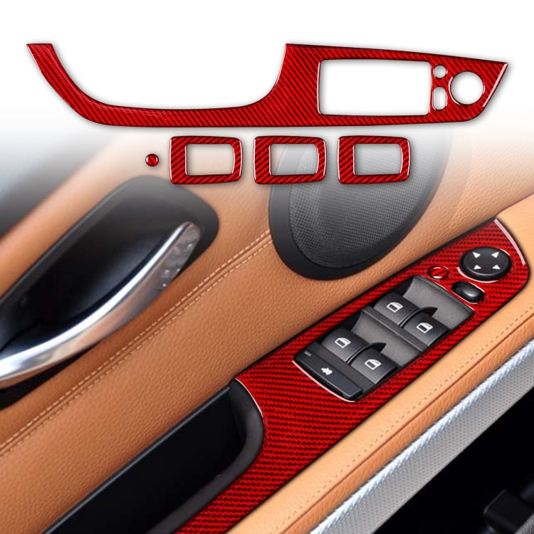 5 PCS Set for BMW 3 Series E90 Carbon Fiber Car Left Driving Lifting Panel Decorative Sticker with Folding, Diameter: 37.8cm(Red) - In Car by buy2fix | Online Shopping UK | buy2fix