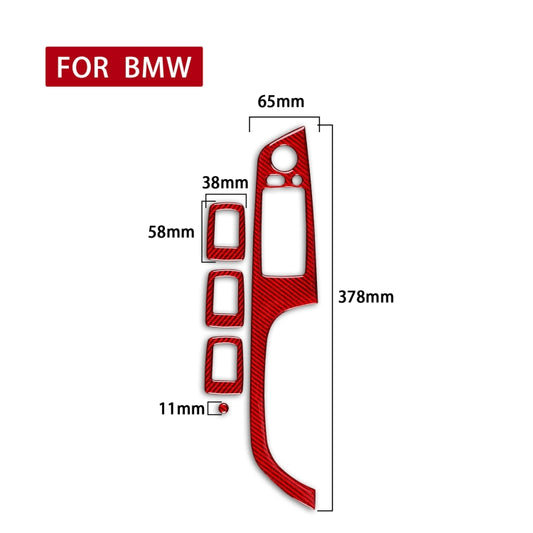 5 PCS Set for BMW 3 Series E90 Carbon Fiber Car Right Driving Lifting Panel Decorative Sticker with Folding, Diameter: 37.8cm(Red) - Car Interior Mouldings by buy2fix | Online Shopping UK | buy2fix