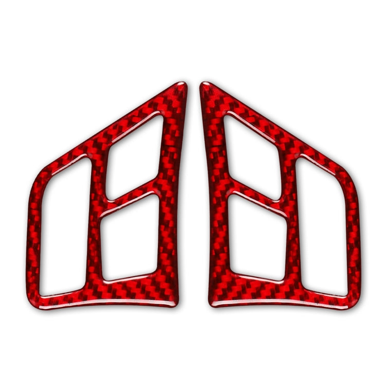 2 PCS Set for BMW 3 Series E90 Carbon Fiber Car Steering Wheel Button Frame Decorative Sticker,Left and Right Drive Universal (Red) - Car Interior Mouldings by buy2fix | Online Shopping UK | buy2fix