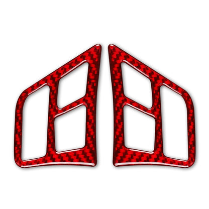 2 PCS Set for BMW 3 Series E90 Carbon Fiber Car Steering Wheel Button Frame Decorative Sticker,Left and Right Drive Universal (Red) - Car Interior Mouldings by buy2fix | Online Shopping UK | buy2fix
