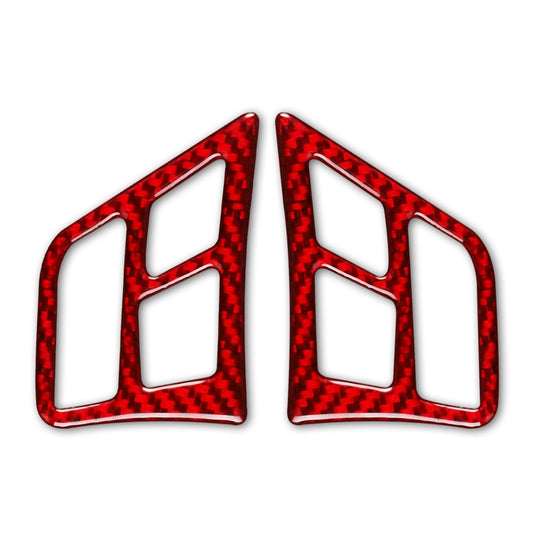 2 PCS Set for BMW 3 Series E90 Carbon Fiber Car Steering Wheel Button Frame Decorative Sticker,Left and Right Drive Universal (Red) - Car Interior Mouldings by buy2fix | Online Shopping UK | buy2fix