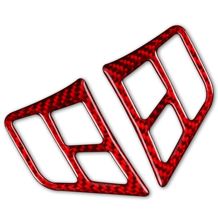 2 PCS Set for BMW 3 Series E90 Carbon Fiber Car Steering Wheel Button Frame Decorative Sticker,Left and Right Drive Universal (Red) - Car Interior Mouldings by buy2fix | Online Shopping UK | buy2fix