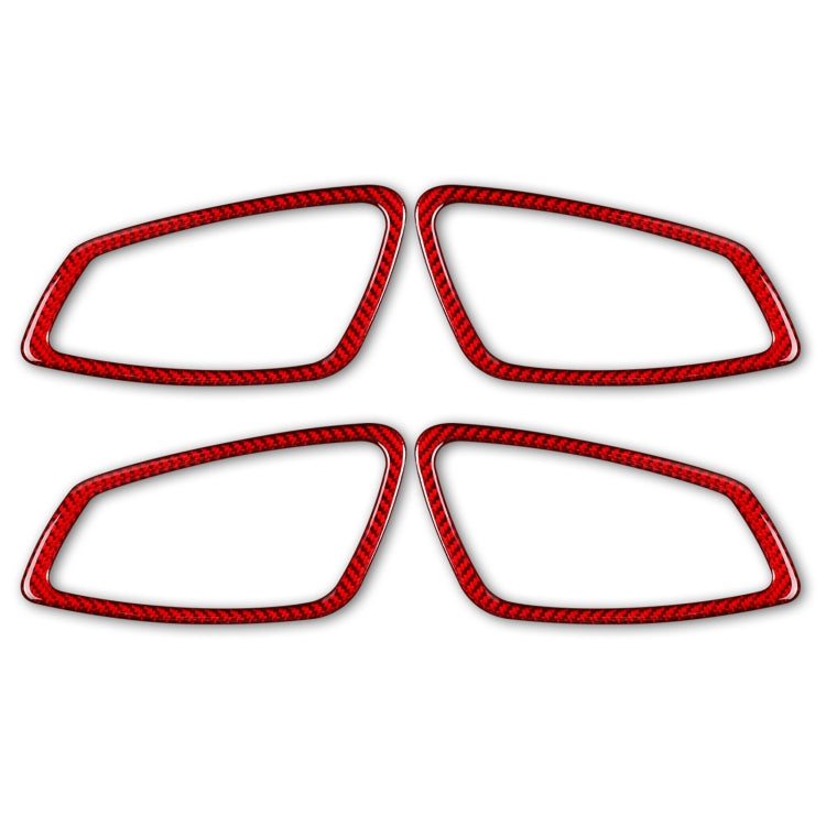 4 PCS Set for BMW 3 Series E90 Carbon Fiber Car Door Handle Decorative Sticker,Left and Right Drive(Red) - Car Interior Mouldings by buy2fix | Online Shopping UK | buy2fix