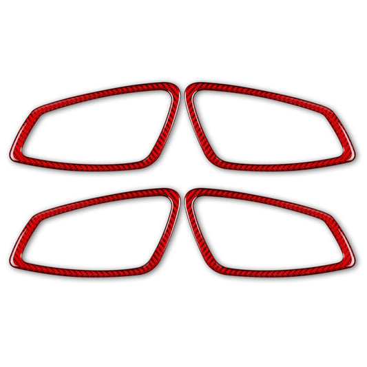 4 PCS Set for BMW 3 Series E90 Carbon Fiber Car Door Handle Decorative Sticker,Left and Right Drive(Red) - Car Interior Mouldings by buy2fix | Online Shopping UK | buy2fix
