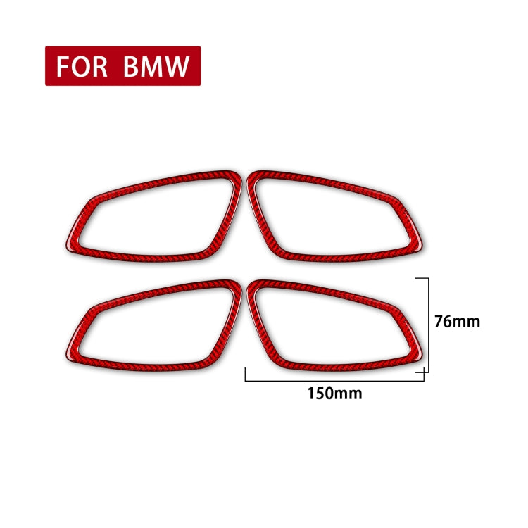 4 PCS Set for BMW 3 Series E90 Carbon Fiber Car Door Handle Decorative Sticker,Left and Right Drive(Red) - Car Interior Mouldings by buy2fix | Online Shopping UK | buy2fix