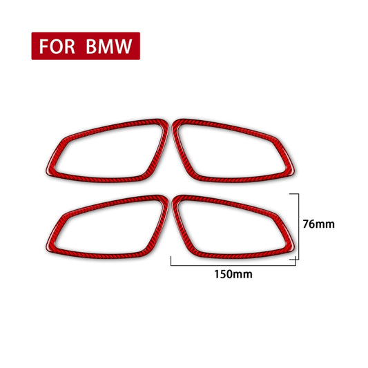 4 PCS Set for BMW 3 Series E90 Carbon Fiber Car Door Handle Decorative Sticker,Left and Right Drive(Red) - Car Interior Mouldings by buy2fix | Online Shopping UK | buy2fix