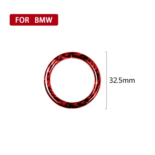 For BMW 3 Series E90 Carbon Fiber Car One-button Start Decorative Sticker, Left and Right Drive(Red) by buy2fix