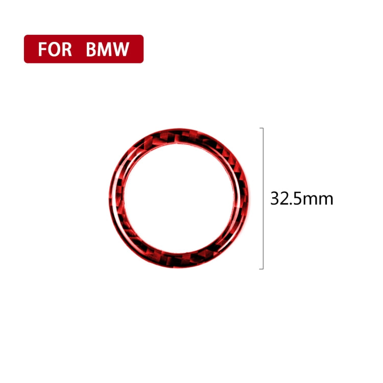 For BMW 3 Series E90 Carbon Fiber Car One-button Start Decorative Sticker, Left and Right Drive(Red) - Car Interior Mouldings by buy2fix | Online Shopping UK | buy2fix